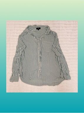 Velvet Heart Green and White Striped Top